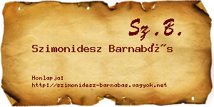 Szimonidesz Barnabás névjegykártya