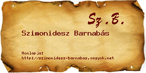 Szimonidesz Barnabás névjegykártya